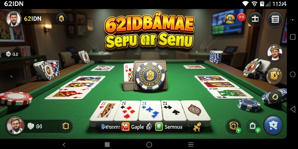 Tampilan gameplay seru dari aplikasi Gaple 62IDN.