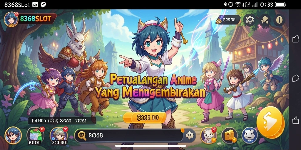 Tangkapan layar utama 8368SLOT menampilkan gameplay Anime yang penuh warna.