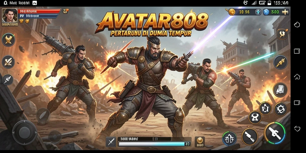 Tampilan gameplay berbagai karakter dalam pertarungan seru
