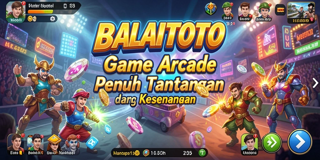 Screenshot utama BALAITOTO menampilkan gameplay menantang dan penuh warna.
