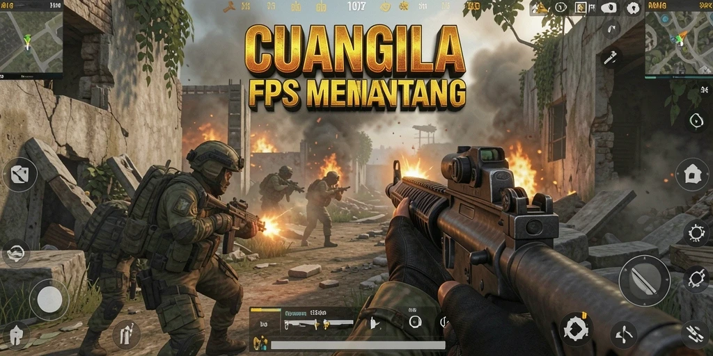 Tangkapan layar CUANGILA menunjukkan pertempuran seru dalam mode FPS.