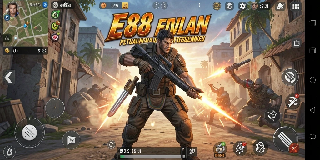 Tampilan gameplay E88 yang mendebarkan dan penuh aksi.