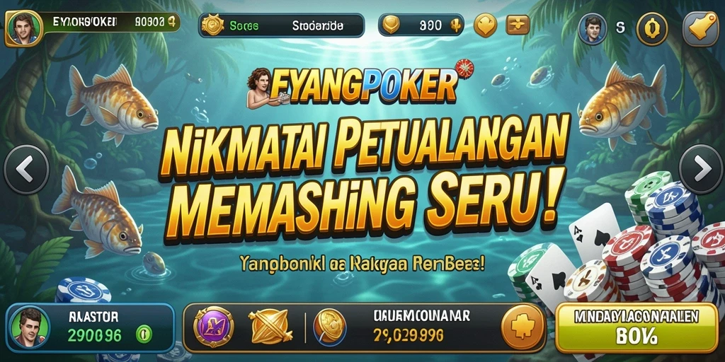 Tampilan gameplay EYANGPOKER yang menarik saat memancing ikan.