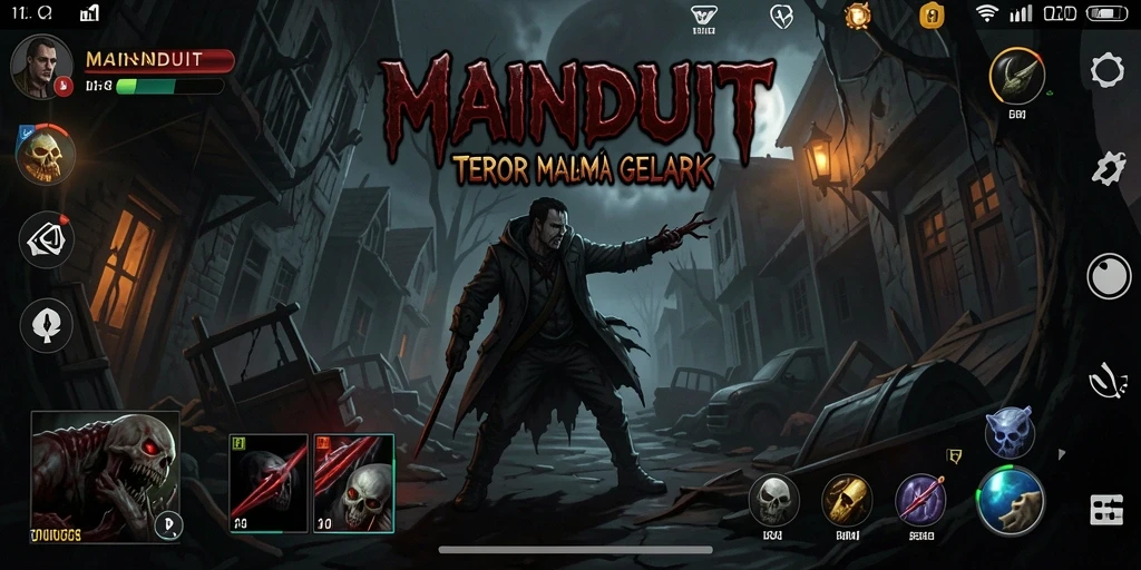 Screenshot utama MAINDUIT menunjukkan momen mengerikan dalam gameplay.