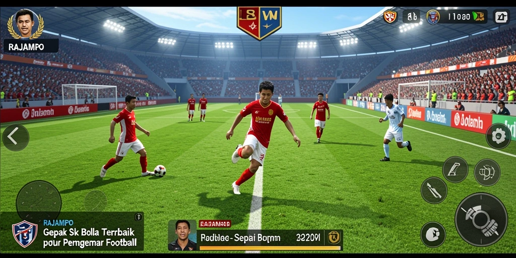 Tampilan gameplay menegangkan dari permainan sepak bola RAJAMPO.