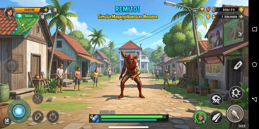 Screenshot gameplay REMI101 yang menarik dan penuh warna.
