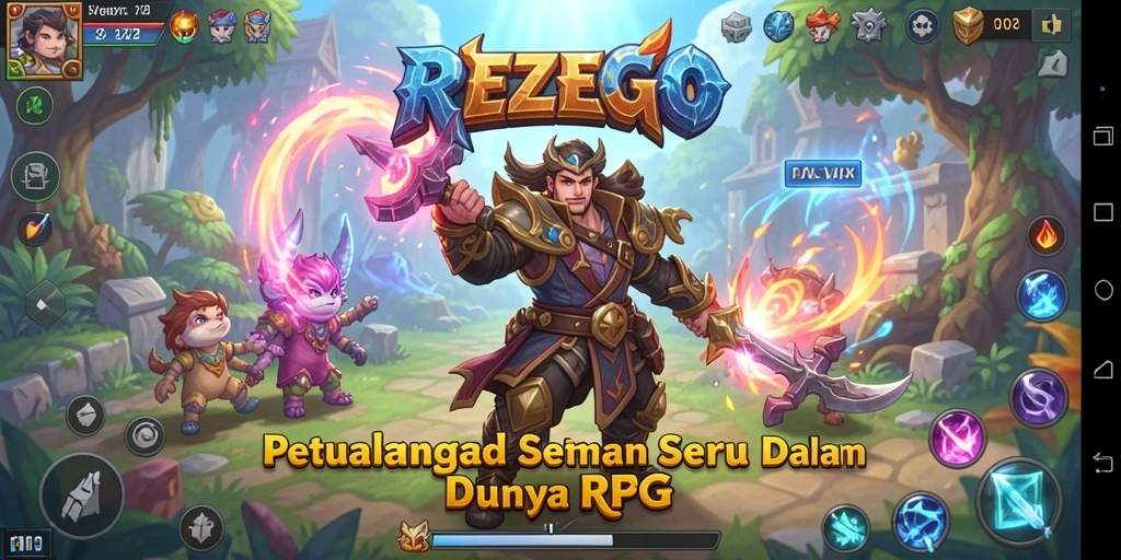 Tampilan gameplay RPG yang menakjubkan dalam REZEGO.